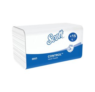 Scott Interfold M-Fold Hand Towels 1-Ply x212 White Pack of 15 6663