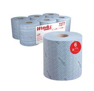 Wypall L20 Cleaning/Maintenance Wipes 2-Ply x400 Blue Pack of 6 7277