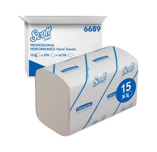 Scott Interfold Hand Towels 1-Ply x304 White Pack of 15 6689