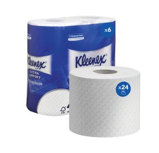 Kleenex Standard Paper Toilet Roll 4-Ply x160 Sh White Pack of 24 8484