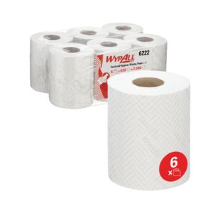 Wypall L10 Food/Hygiene Paper Roll 1-Ply x430 White Pack of 6 6222