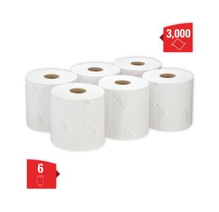 Wypall L10 Service/Retail Wiping Paper Roll 1-Ply White Pack of 6 7406