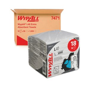 Wypall L40 Extra Absorbent Paper Wipes 1-Ply x56 White Pack of 18 7471