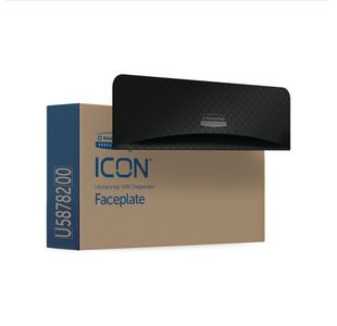 Kimberly Clark ICON Faceplate for 2 Roll Toilet Paper Disp Black 58782