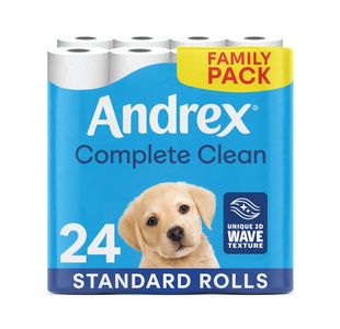 Andrex Complete Clean Toilet Roll 2-Ply 190 Sh/Roll Pack of 24 4970614