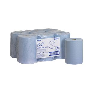Scott Slimroll Hand Towel Roll 1-Ply 165m Long Blue Pack of 6 6658