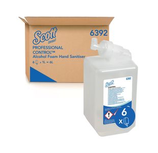 Scott Alcohol Foam Hand Sanitiser 1L Refill Clear Pack of 6 6392
