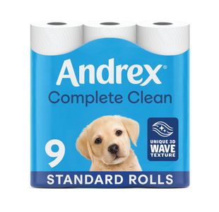 Andrex Complete Clean Toilet Roll 2-Ply 190 Sh/Roll Pack of 9 04970108