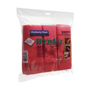 Wypall Microfibre Cloths 400x400mm Red Pack of 6 8397