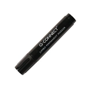 Q-Connect Jumbo Permanent Marker Pen Chisel Tip Black (Pack of 10) KF00270