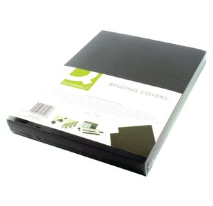 Q-Connect A4 Black Leathergrain Comb Binder Cover (Pack of 100) KF00501