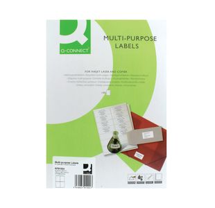 Q-Connect Multipurpose Copier Labels 105x148mm 4 Per Sheet White (Pack of 400) KF01004