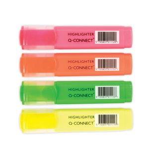 Q-Connect Assorted Highlighter Pens (4 Pack) KF01116