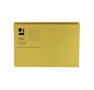 Q-Connect Square Cut Folder Mediumweight 250gsm Foolscap Yellow (Pack of 100) KF01185