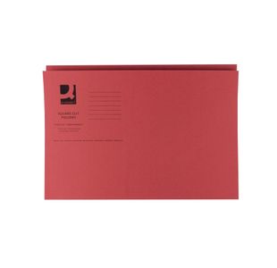 Q-Connect Square Cut Folder Mediumweight 250gsm Foolscap Red (Pack of 100) KF01186