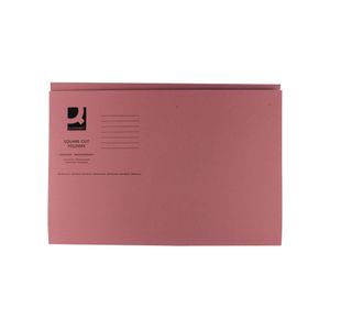 Q-Connect Square Cut Folder Mediumweight 250gsm Foolscap Pink (Pack of 100) KF01187