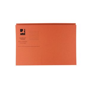 Q-Connect Square Cut Folder Mediumweight 250gsm Foolscap Orange (Pack of 100) KF01188