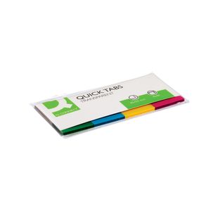 Q-Connect Quick Tabs 25x45mm 40 Tabs 4 Pads Clear/Assorted (Pack of 160) KF01225