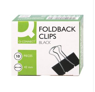 Q-Connect Foldback Clip 42mm Black (Pack of 10) KF01285