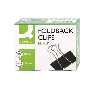 Q-Connect Foldback Clip 51mm Black (Pack of 10) KF01286