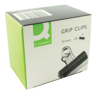 Q-Connect 51mm Black Grip Clip Pack of 10 KF01289