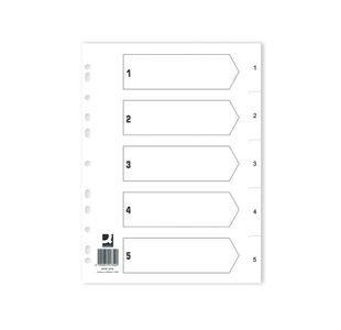 Q-Connect Index 1-5 Polypropylene White (25 Pack) KF01352Q