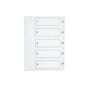 Q-Connect 1-5 Index Multi-punched Polypropylene White A4 KF01352