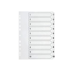 Q-Connect 1-10 Index Multi-punched Polypropylene White A4 KF01353