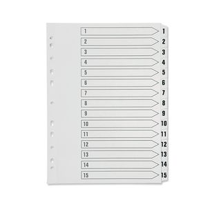 Q-Connect 1-15 Index Multi-punched Polypropylene White A4 KF01355