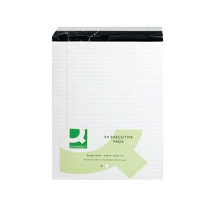 Q-Connect Ruled Stitch Bound Executive Pad 52 Leaves 104 Pages A4 White (Pack of 10) KF01386