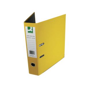 Q-Connect Lever Arch File Paperbacked Foolscap Yellow (Pack of 10) KF01471