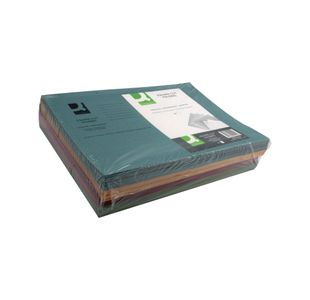 Q-Connect Square Cut Folder Mediumweight 250gsm Foolscap Assorted (Pack of 100) KF01492