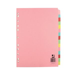 Q-Connect 15-Part Subject Divider Multi-Punched A4 (Pack of 10) KF01516Q