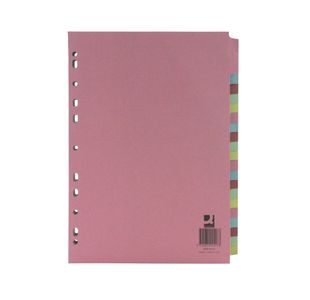 Q-Connect 20-Part Subject Divider Multi-punched A4 KF01517