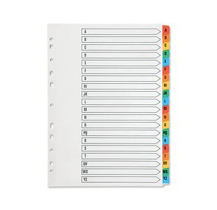 Q-Connect Index A4 Multi-Punched A-Z 20-Part Reinforced KF01523