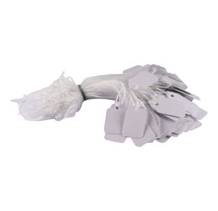 Strung Ticket 27x16mm White (1000 Pack) KF01616