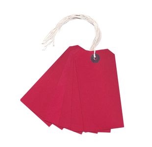 Strung Tag 120x60mm Red (1000 Pack) KF01627