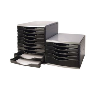 Q-Connect 5 Drawer Tower Black and Grey (Dimensions: L345xW290xH220mm) KF02253