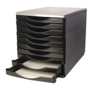 Q-Connect Black and Grey 10 Drawer Tower KF02254