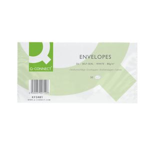 Q-Connect DL Envelopes Plain Wallet Self Seal 80gsm White (Pack of 1000) KF02712