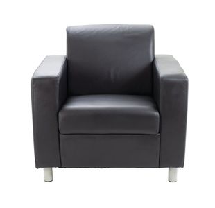 Avior Executive Reception Armchair 850x790x810mm Leather Faced Black KF03529