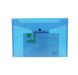 Q-Connect Polypropylene Document Folder A4 Blue (Pack of 12) KF03596