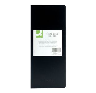 Q-Connect Polypropylene Name Business Card Holder 96 Card Black KF03663