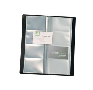 Q-Connect Polypropylene Name Business Card Holder 160 Card Black KF03664
