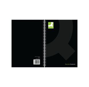 Q-Connect Hardback Wirebound Book A4 Black (Pack of 3) KF03727