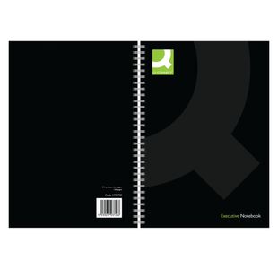 Q-Connect Hardback Wirebound Book A5 Black (Pack of 3) KF03728