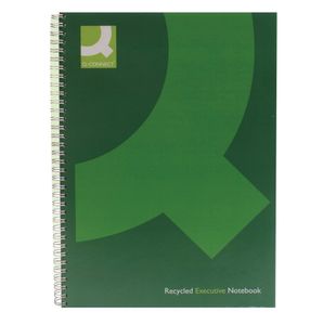 Q-Connect Recycled Wirebound Notebook A4 Green (Pack of 3) KF03731