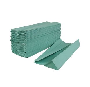 2Work C-Fold Hand Towels 1-Ply Green (Pack of 2880) KF03801