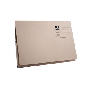 Q-Connect Long Flap Document Wallet Foolscap Buff (Pack of 50) KF03930