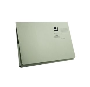 Q-Connect Long Flap Document Wallet Foolscap Green (Pack of 50) KF03931